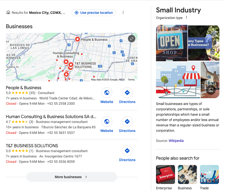 Google Search Result Screen