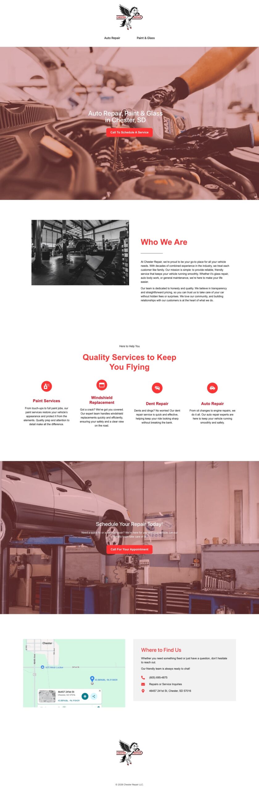 Screen capture of Chester-Repair.com